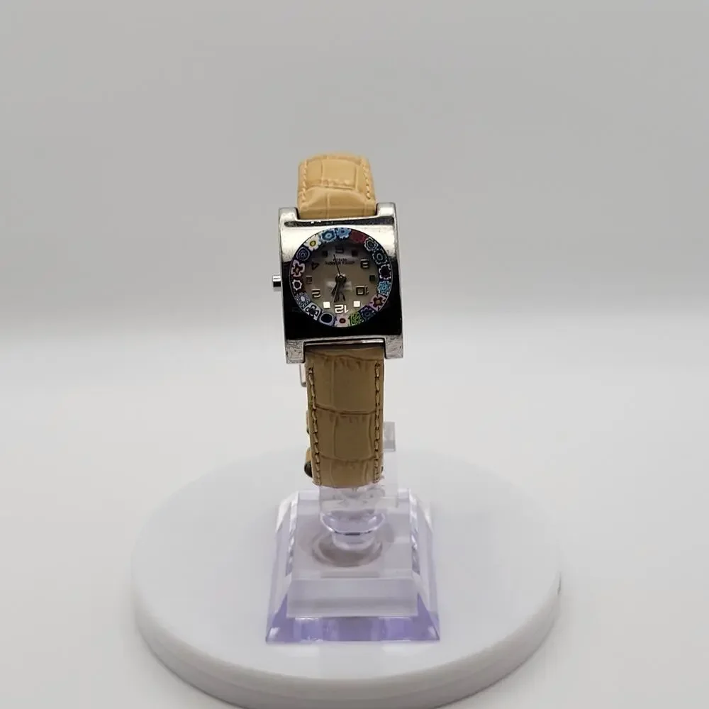 Antica Murrina Queen Italian Murano Glass Mosaic Dial Square Watch New Battery